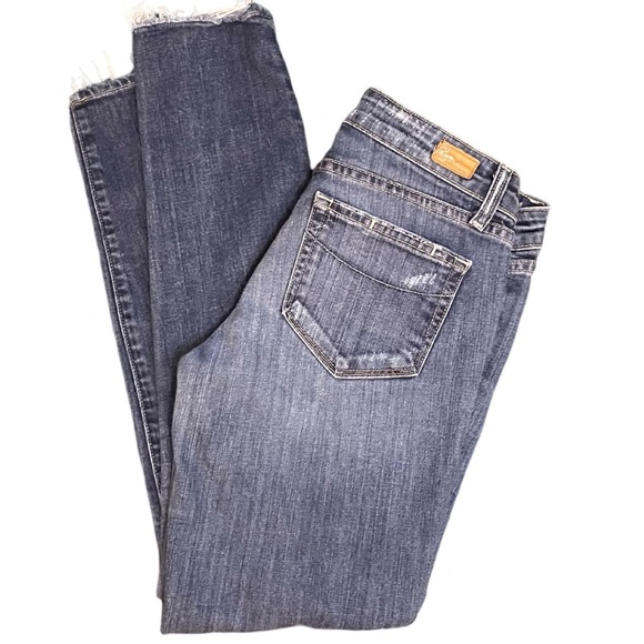 Paige Skyline Ankle Peg Slightly Distressed Blue Denim Jeans Size 27 - Picture 6 of 13